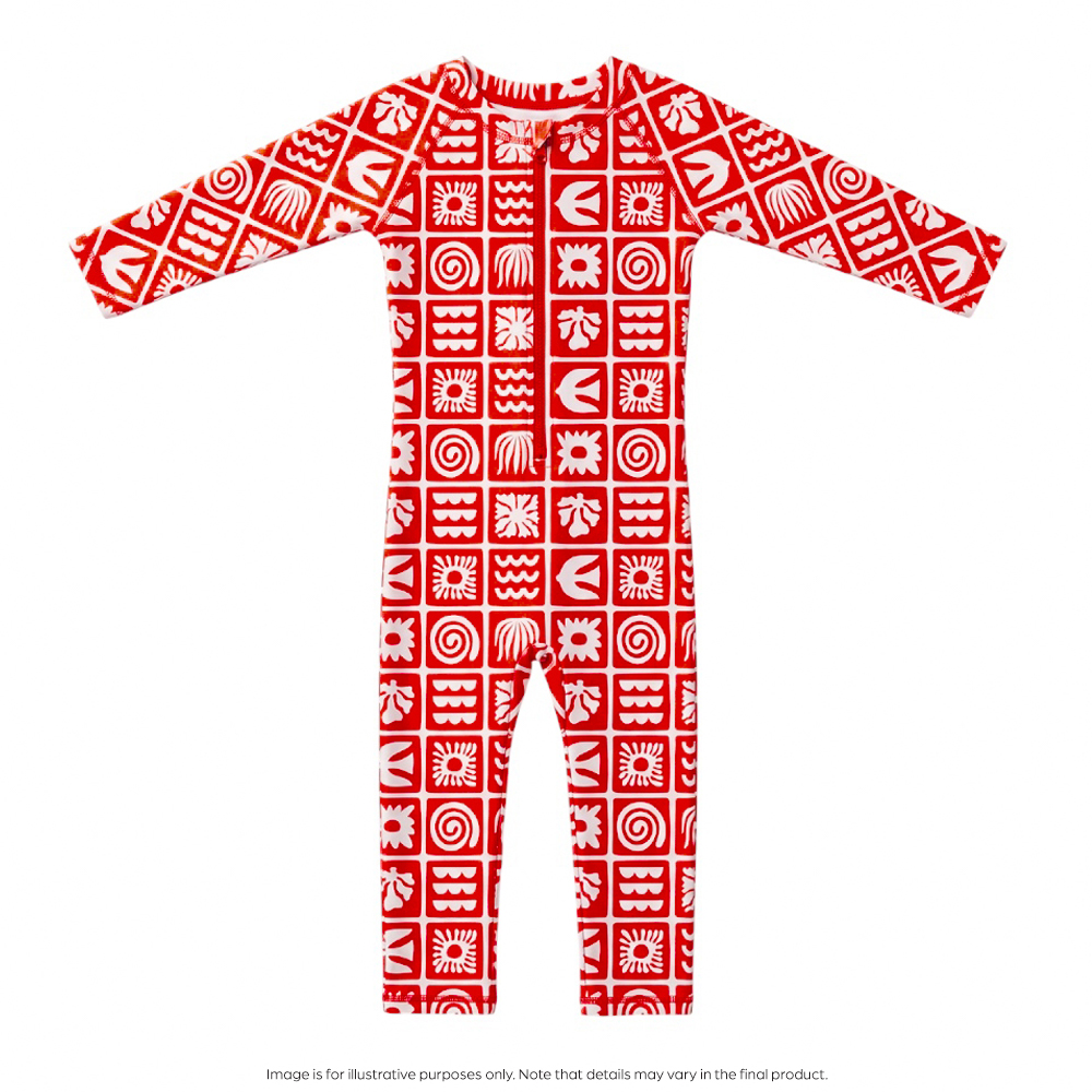 Nestling AquaLuxe Full Swimsuit - Red Retro Surf