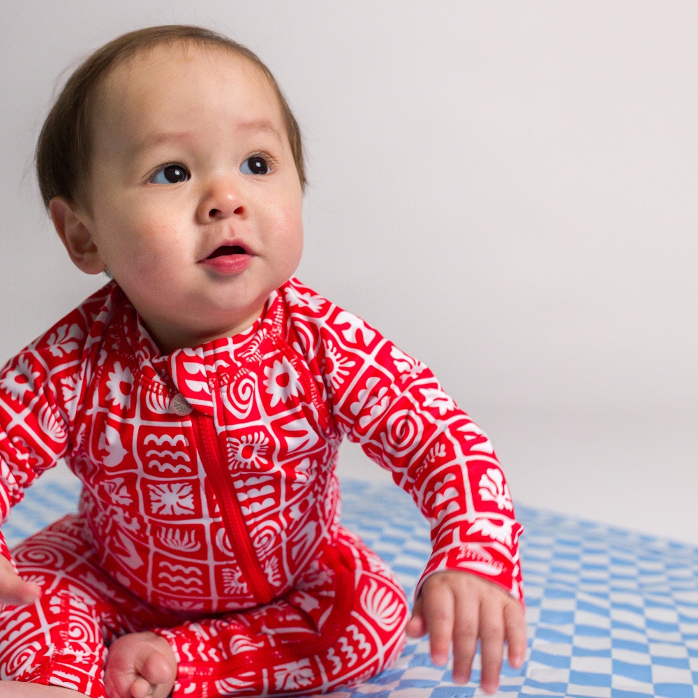 Nestling AquaLuxe Full Swimsuit - Red Retro Surf
