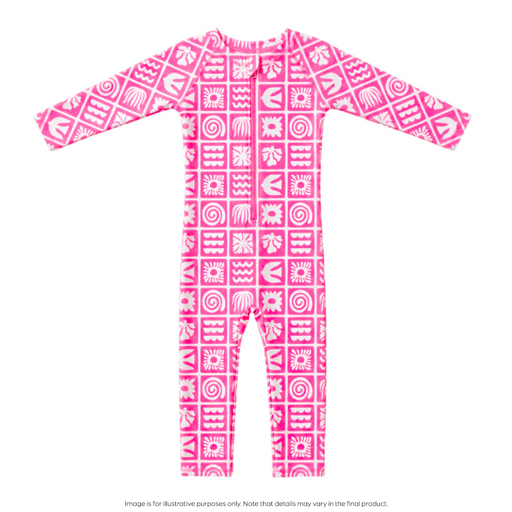 Nestling AquaLuxe Full Swimsuit - Neon Pink Retro Surf