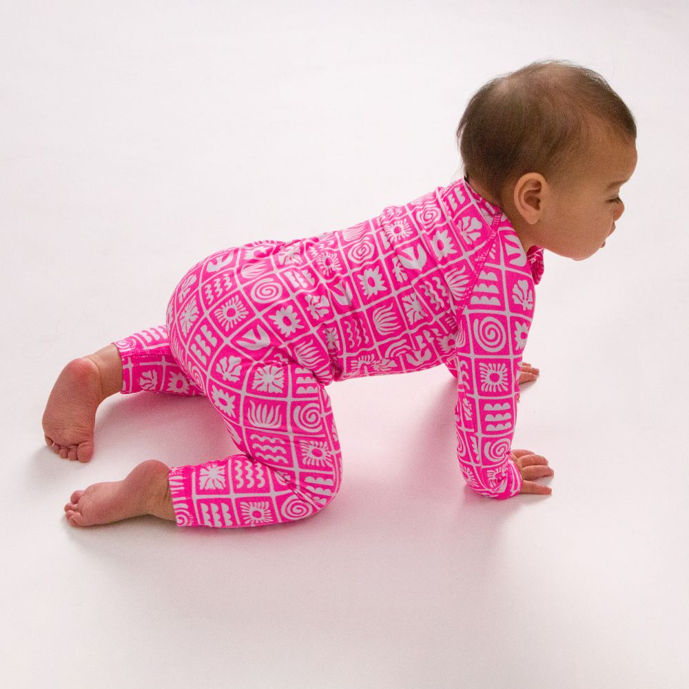 Nestling AquaLuxe Full Swimsuit - Neon Pink Retro Surf