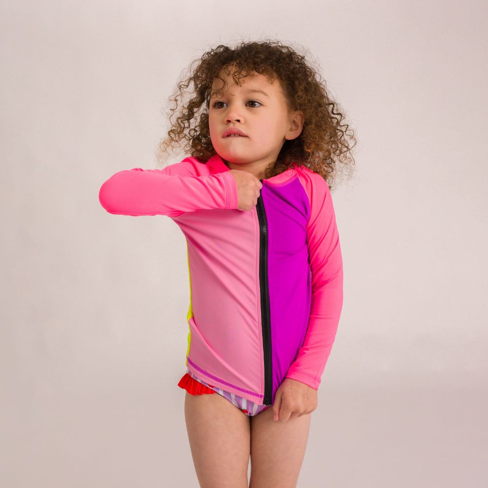 Nestling AquaLuxe Full Zip Rashie - Spliced Ripple