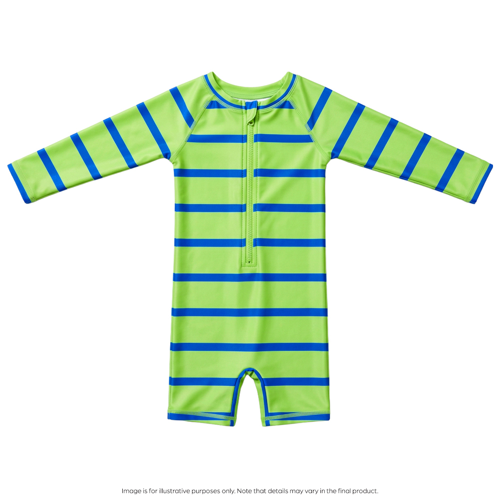 Nestling AquaLuxe Shortie Swimsuit - Neon Green Stripe