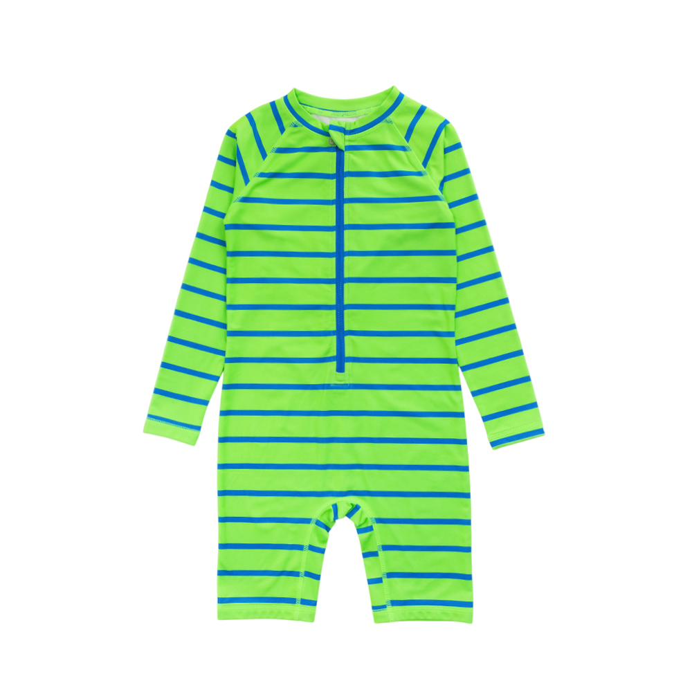 Nestling AquaLuxe Shortie Swimsuit - Neon Green Stripe