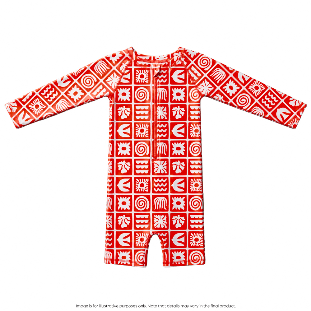 Nestling AquaLuxe Shortie Swimsuit - Red Retro Surf