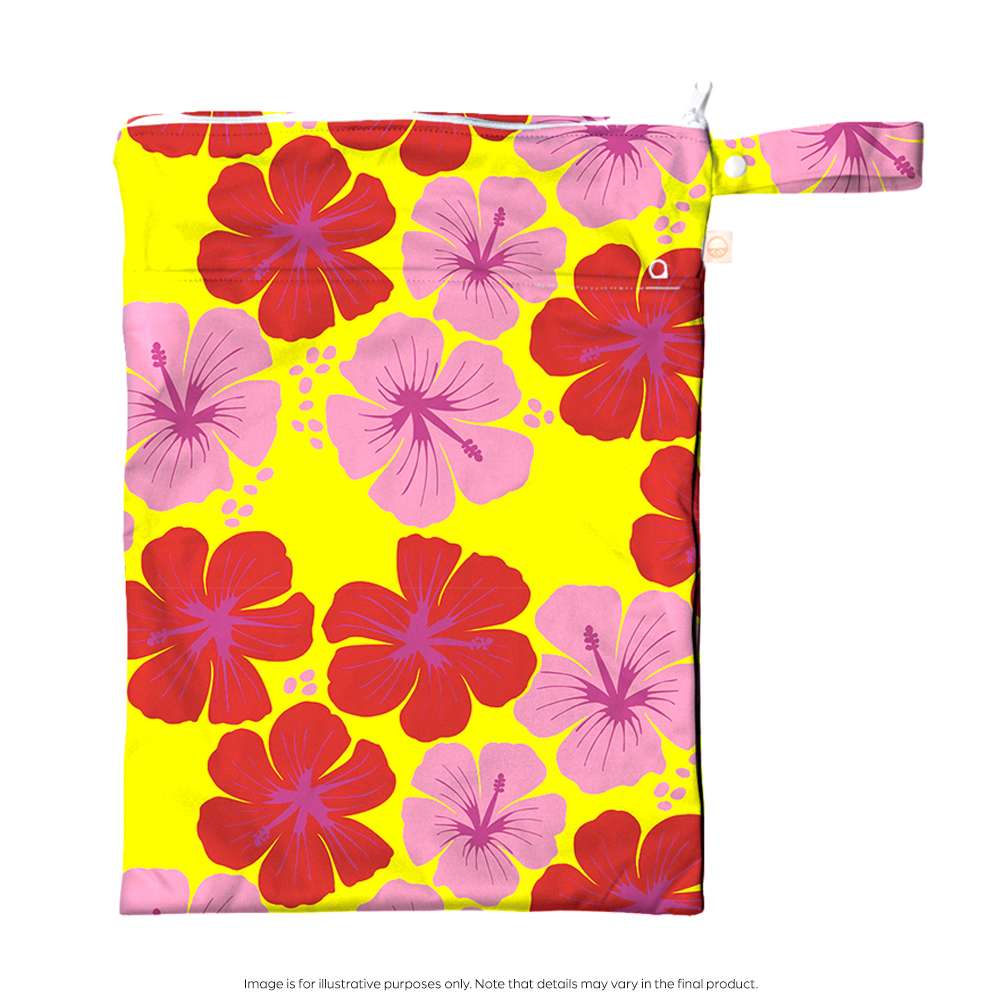 Nestling Double Pocket Wet Bag - Hibiscus