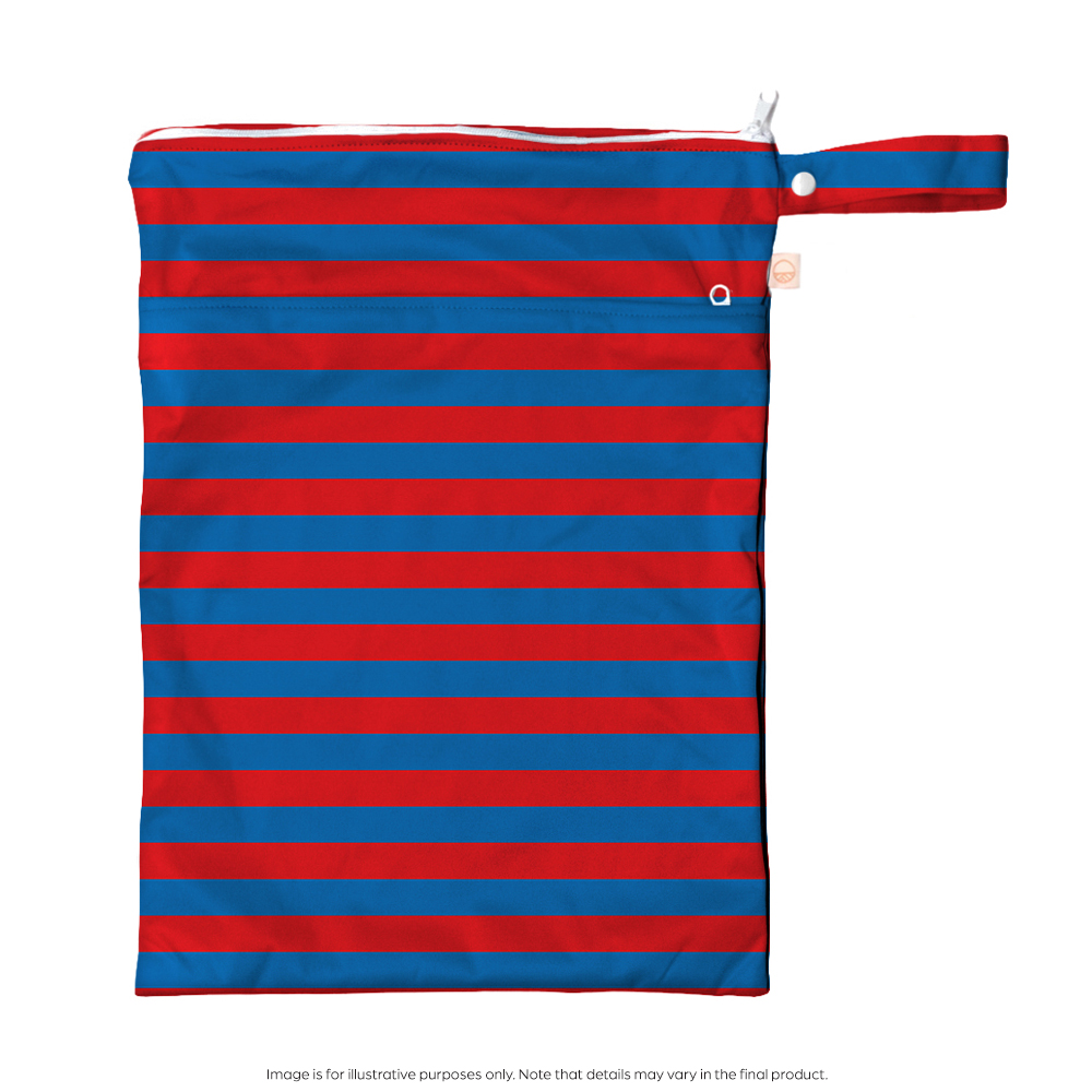 Nestling Double Pocket Wet Bag - Red Royal Stripe