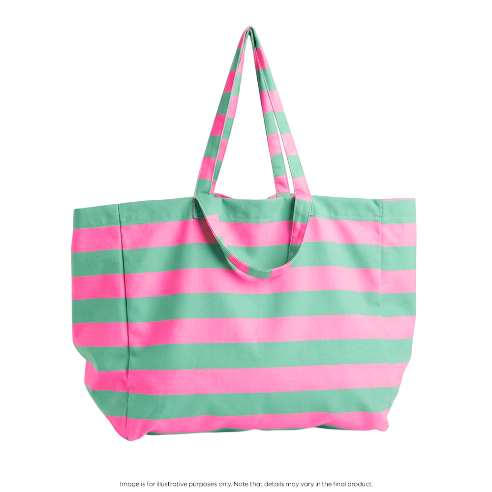 Nestling Beach Bag - Pink Teal Stripe