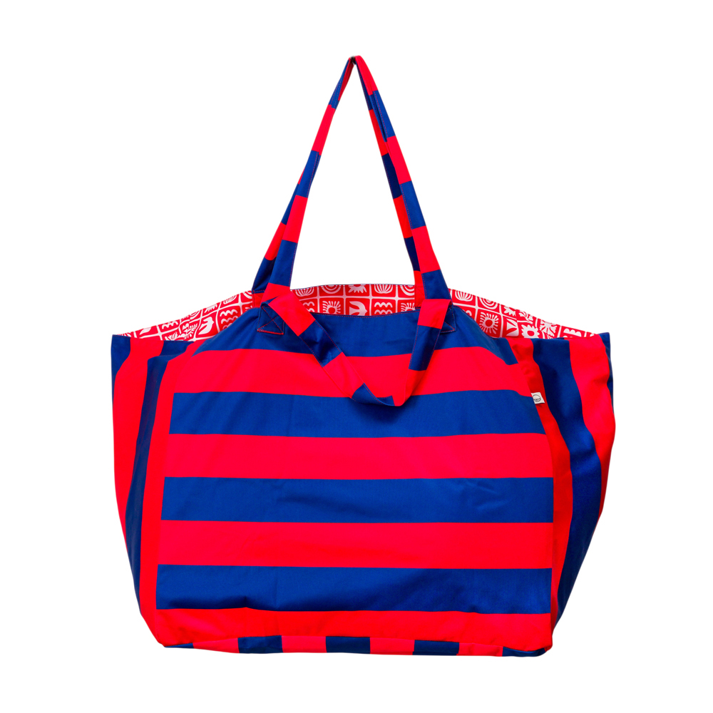 Nestling Beach Bag - Red Royal Stripe