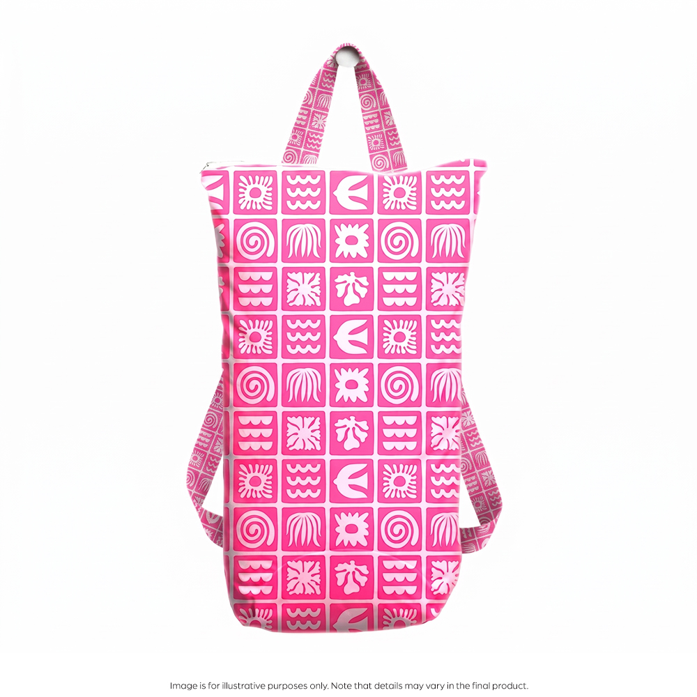 Nestling Large Swim Bag - Neon Pink Retro Surf