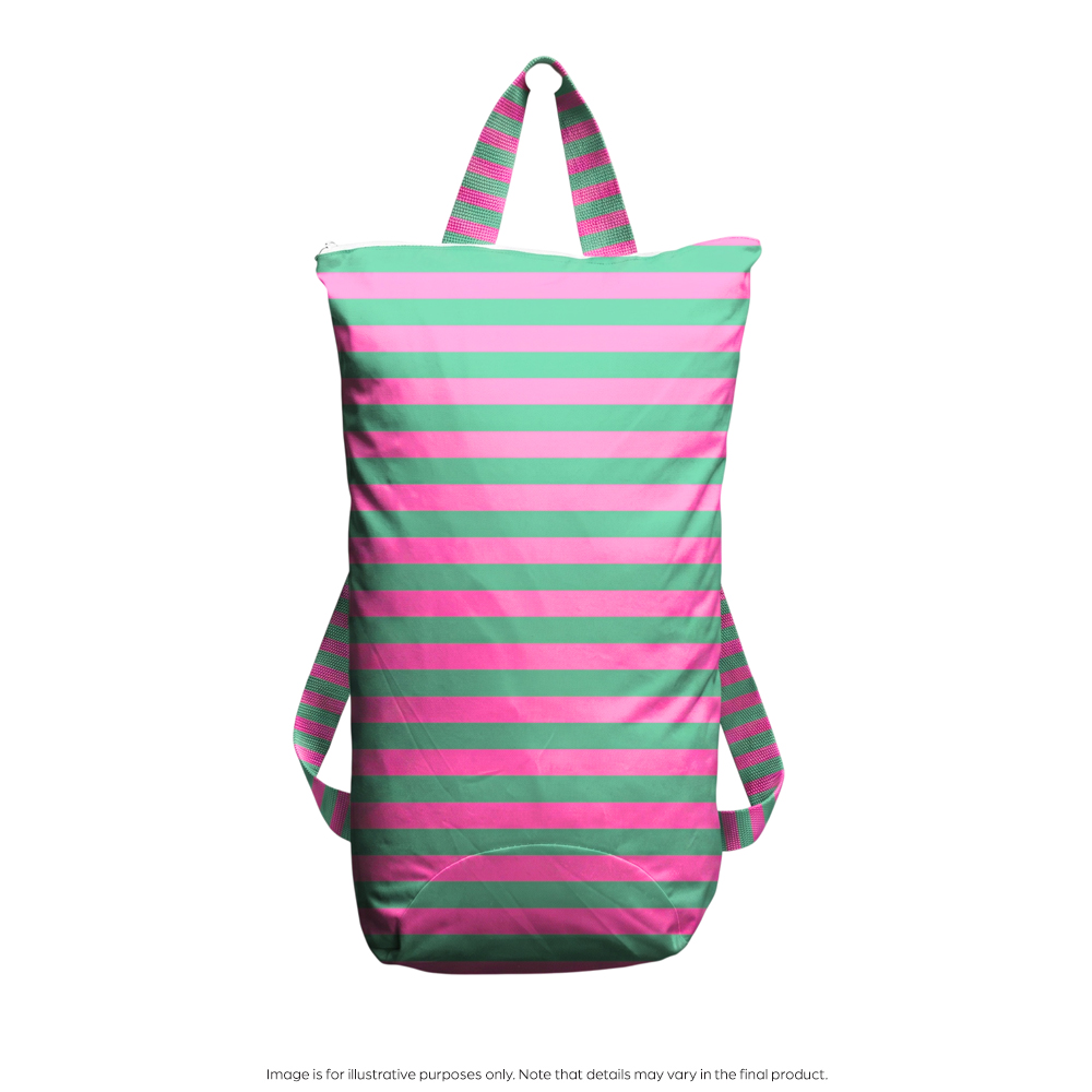 Nestling Large Swim Bag - Pink Teal Stripe