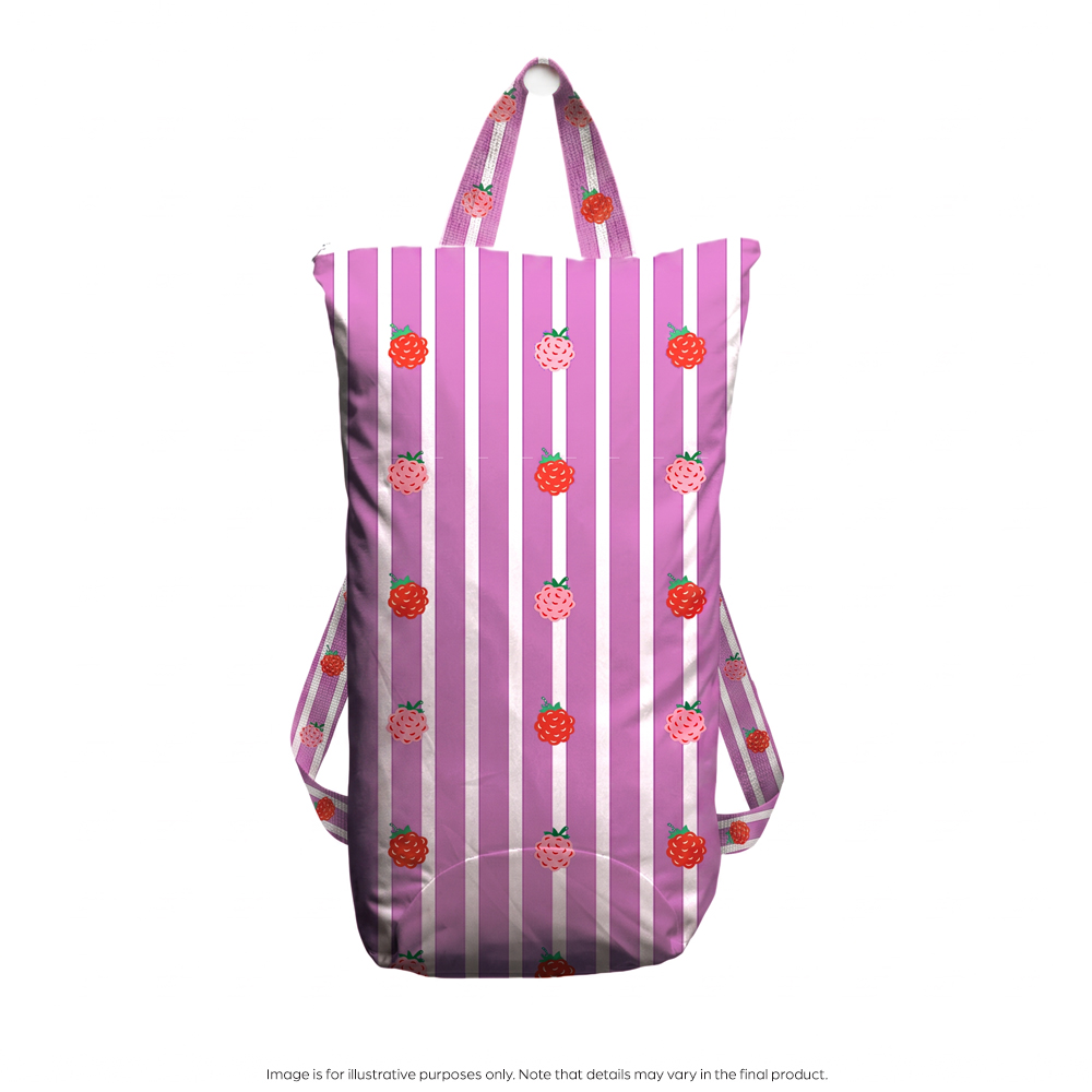 Nestling Large Swim Bag - Striped Raspberries