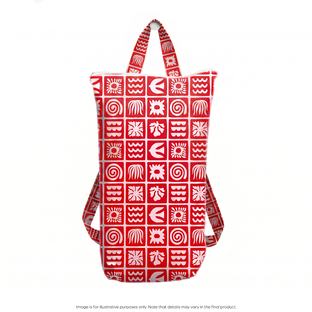 Nestling Large Swim Bag - Red Retro Surf
