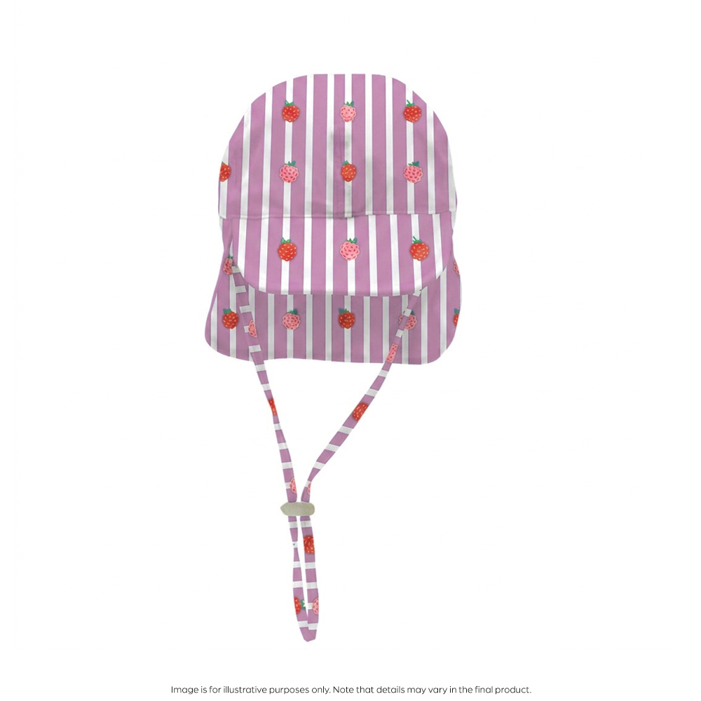 Nestling Neon Swim Legionnaire Hat - Striped Raspberries