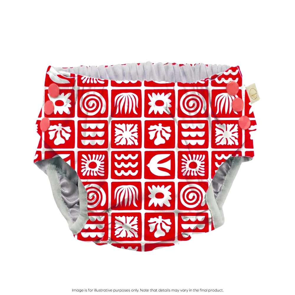 Nestling Neon Swim Nappy - Red Retro Surf