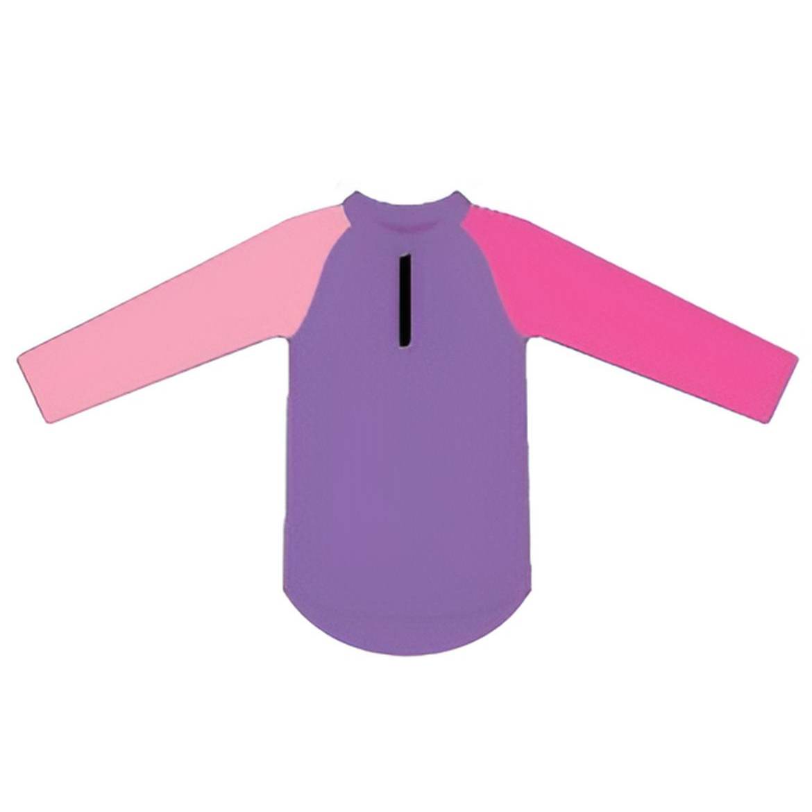Nestling Neon Swim Half Zip Rash Vest - Spliced Purple