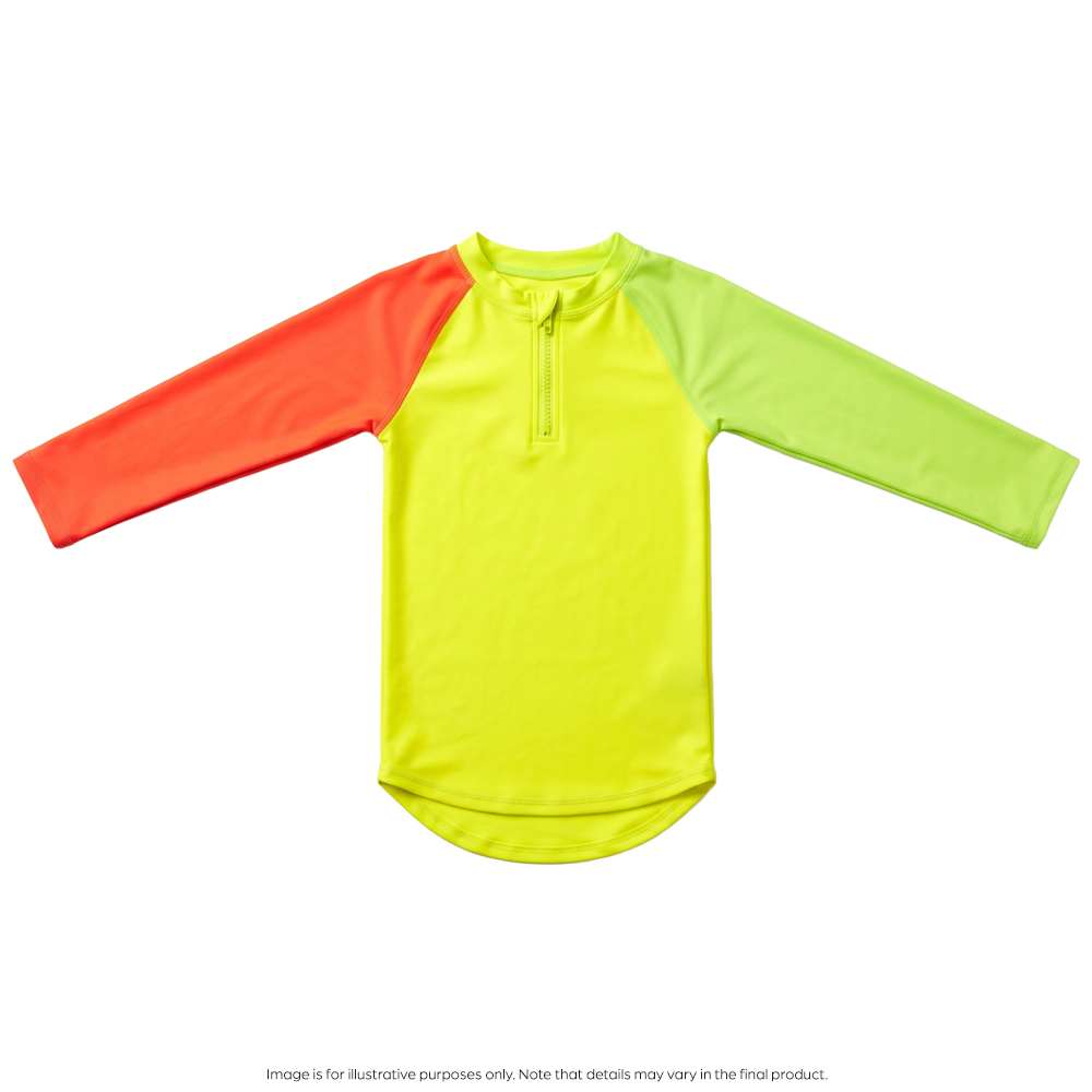Nestling Neon Swim Half Zip Rash Vest - Spliced Yellow