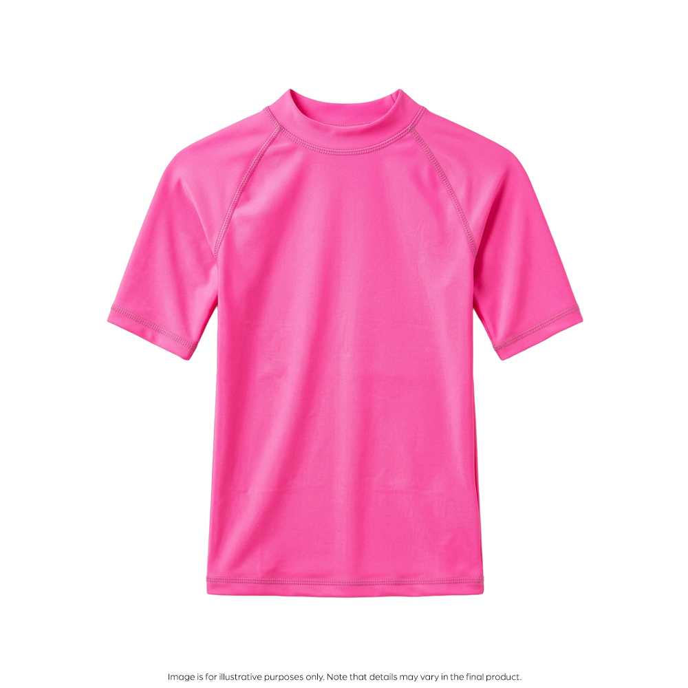 Nestling Neon Swim Short Sleeve Rash Vest - Neon Pink