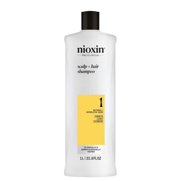 Scalp and Hair Thickening System 1 Shampoo for Natural Hair with Light Thinning 1L