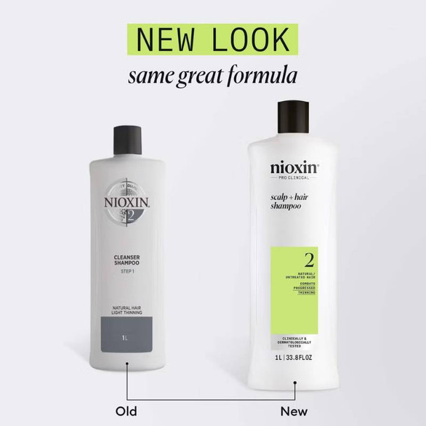 Nioxin System 2 Shampoo for Natural Hair with Progressed Thinning 1L 2