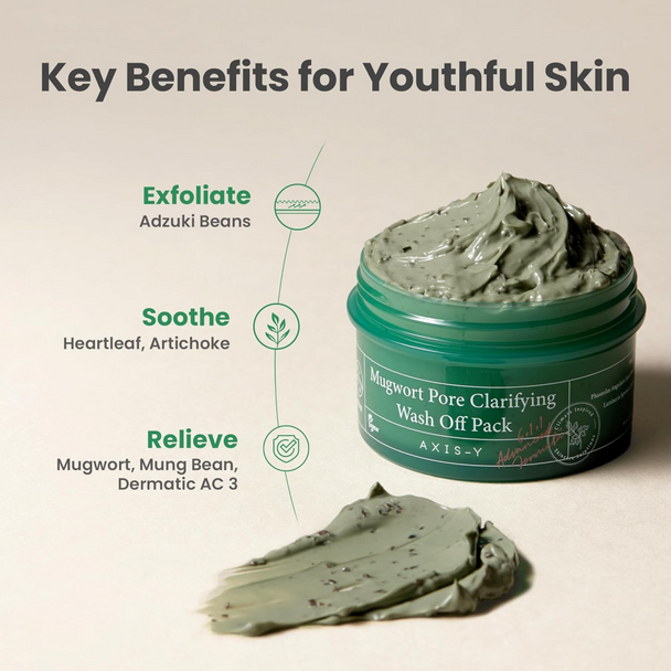 Axis-Y 6+1+1 Mugwort Pore Clarifying Wash Off Mask Pack 100ml