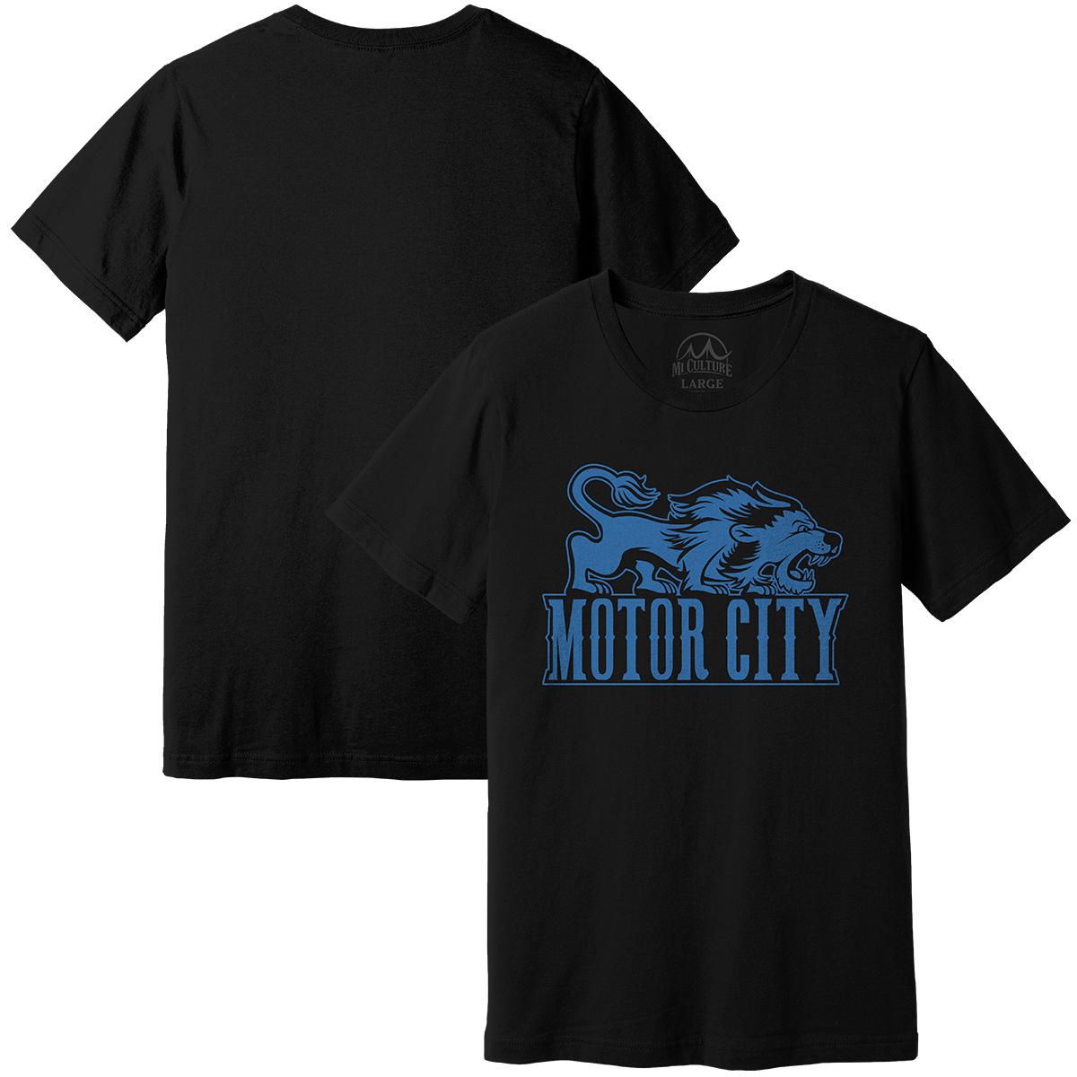 Motor City Vintage Lion MI Culture T-Shirt - Black