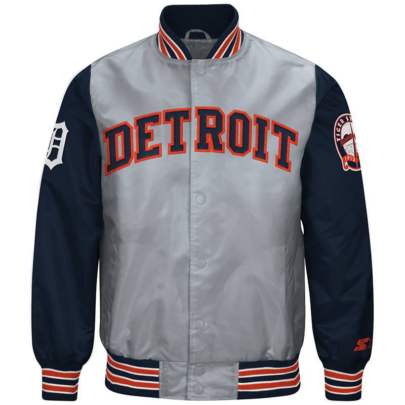 Starter Detroit Tigers Gray Cooperstown Full Snap Jacket - Gameday