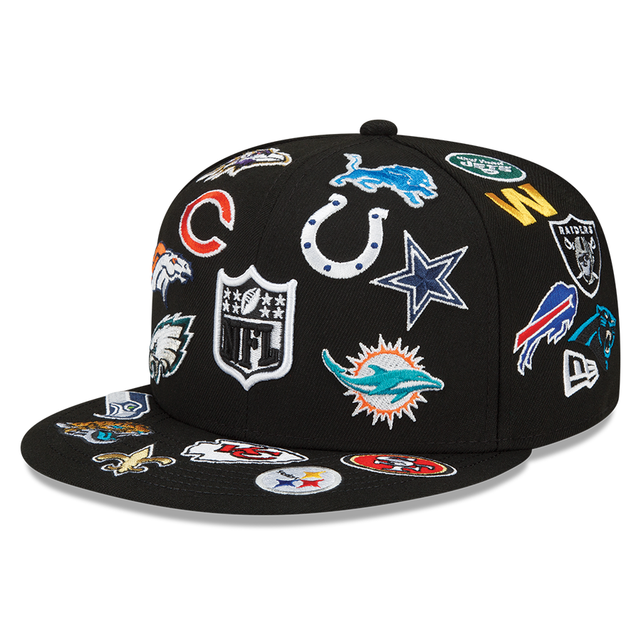 NFL New Era 59Fifty All Over Fitted Hat - Black
