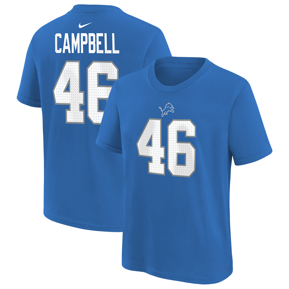 Jack Campbell Detroit Lions Youth Name and Number T-Shirt - Blue