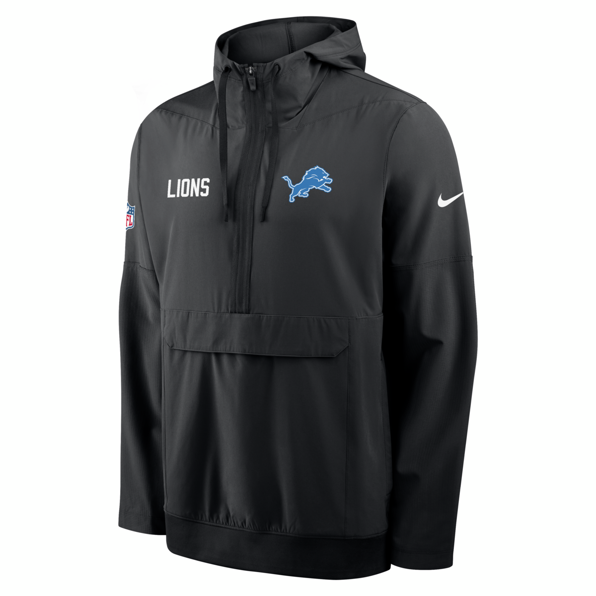 【NFL ウォームアップ】NIKE ライオンズ サイドライン ジャケット Detroit Lions Nike Sideline Alt Pack Anorak Half-Zip Hoodie Jacket
