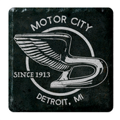 Motor City Hood Ornament Stone Tile Coaster