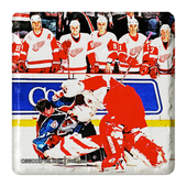 Chris Osgood & Patrick Roy Fight Stone Tile Coaster