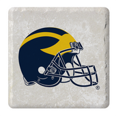 Michigan Wolverines Team Helmet Stone Tile Coaster