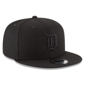 Detroit Tigers New Era Blackout Basic 9Fifty Snapback Hat - Black