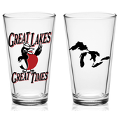 MI Culture Great Lakes Great Times Robin Pint Glass