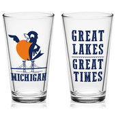 MI Culture Michigan Robin Pint Glass