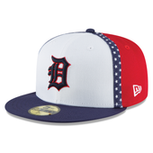 New Era Detroit Tigers White 59Fifty Team Taped Liberty Fitted Hat