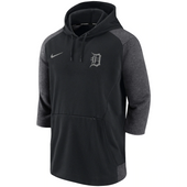 Nike Detroit Tigers Black Authentic Collection Flux 3/4 Sleeve Pullover Hoodie