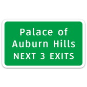 Motor City Bad Boys Palace of Auburn Hills Interstate Sign Die Cut Vinyl Decal