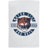 Motor City Bad Boys Detroit Michigan Tiger MI Culture Rally Towel - White