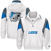 Starter Detroit Lions White Breakaway Half-Zip Pullover Jacket