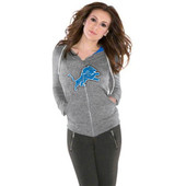 Touch Detroit Lions Women's Gray Teagan Full-Zip Hoodie - By Alyssa Milano