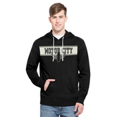 Motor City Bad Boys Jet Black Playmaker Pullover Hoodie - by 47 Brand