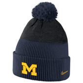 Nike Michigan Wolverines Navy Newday Beanie Cuffed Pom Knit Hat