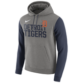 Nike Detroit Tigers Dark Gray Heather Club Fleece Pullover Hoodie