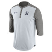Nike Detroit Tigers White Dri-FIT Game 3/4 Sleeve Henley T-Shirt