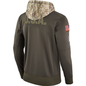 Nike Detroit Lions Cargo Khaki 2017 Salute to Service Thermal Pullover Hoodie