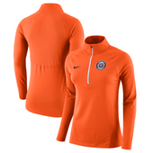 Nike Detroit Tigers Women's Orange Dri-FIT Cooperston Element Half Zip Performance Jacket