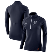 Nike Detroit Tigers Women's Navy Dri-FIT Element Half Zip Performance Jacket