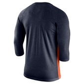 Men's Atlanta Braves Nike Red Wordmark Tri-Blend Raglan 3/4-Sleeve T-Shirt
