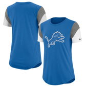 Nike Detroit Lions Women's Battle Blue Tri-Blend Team Fan T-Shirt